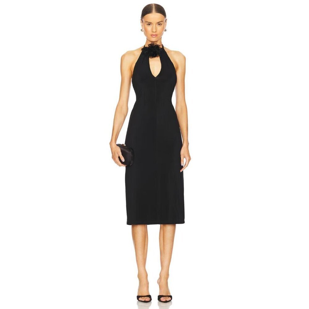 Le Superbe Kaia Botanica Jersey Dress Black Womens Size Medium